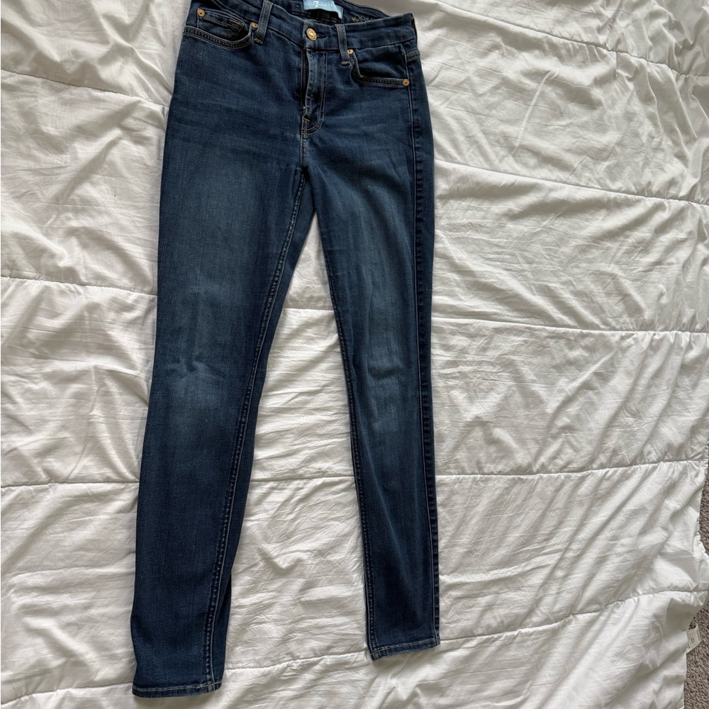 7 For All Mankind Blue Skinny Jeans Classic Fit